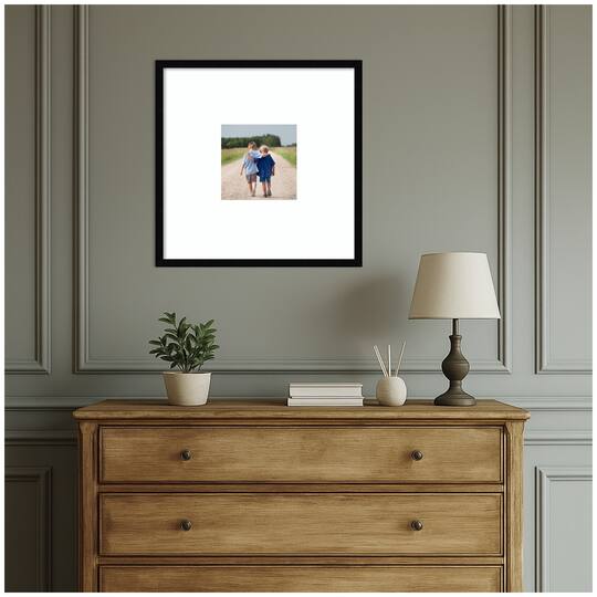 Kate and Laurel Svelte Noir Black Photo Frames with Mat